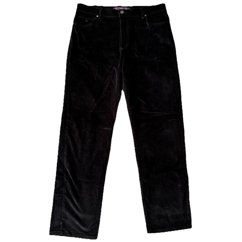 Gloria Vanderbilt Pants Sz 14 Black Corduroy Straight Leg Work Casual Women